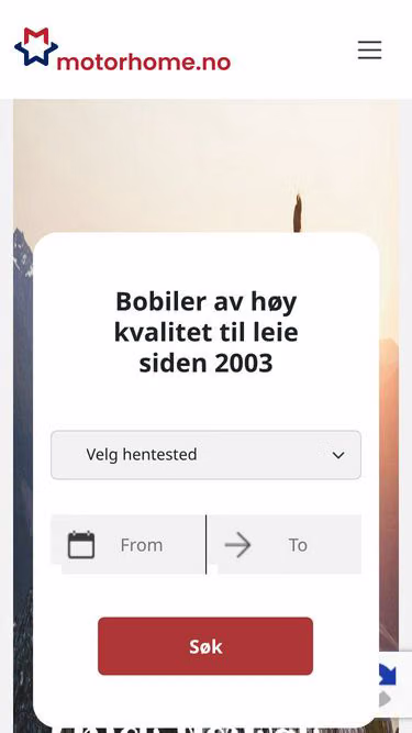 Screenshot of motorhome.no