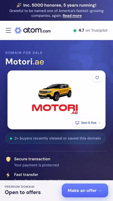 Screenshot of motori.ae