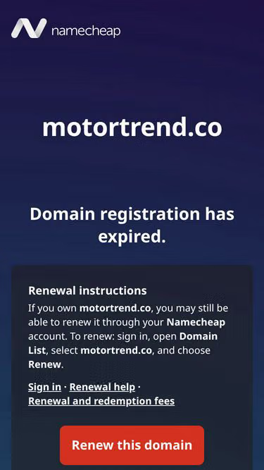 Screenshot of motortrend.co