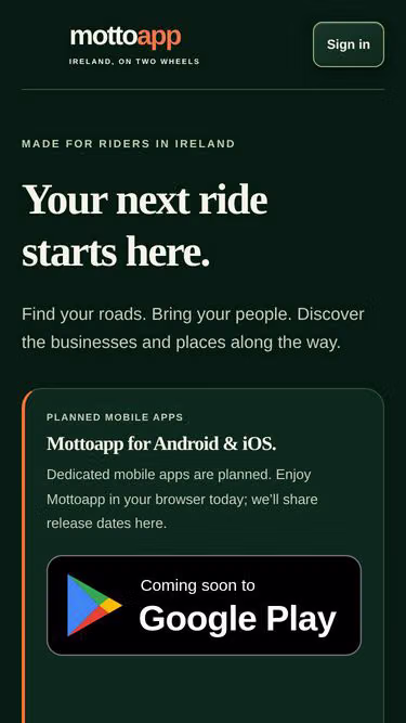 Screenshot of motto.ie