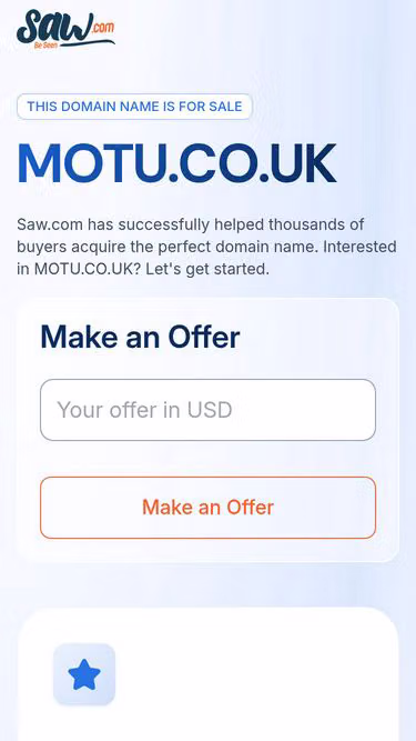 Screenshot of motu.co.uk