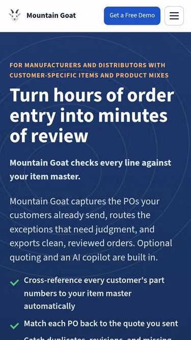Screenshot of mountaingoat.ai