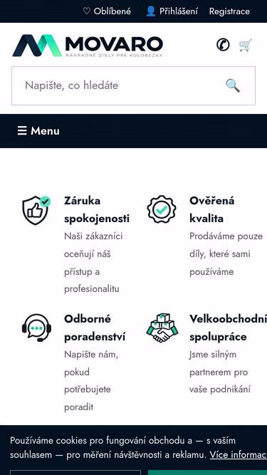 Screenshot of movaro.cz