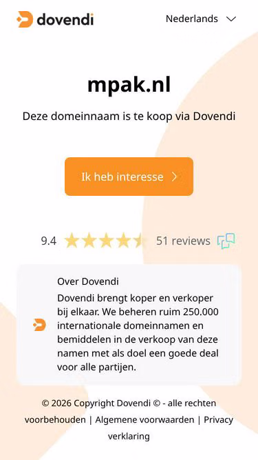 Screenshot of mpak.nl