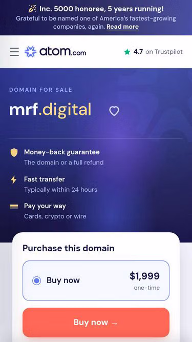 Screenshot of mrf.digital