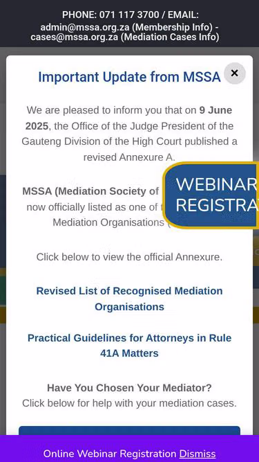 Screenshot of mssa.org.za