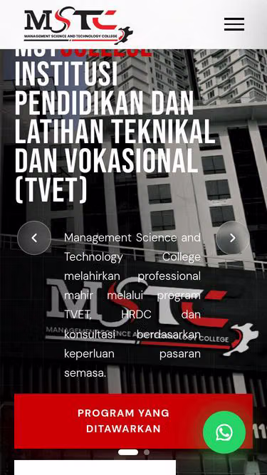 Screenshot of mstc.edu.my