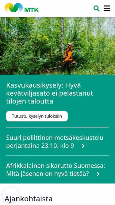 Screenshot of mtk.fi