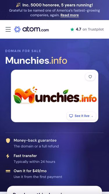 Screenshot of munchies.info