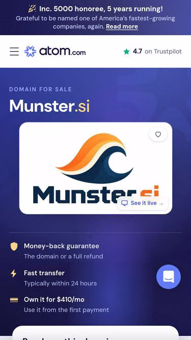 Screenshot of munster.si