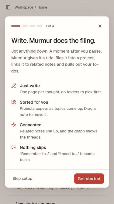 Screenshot of murmur.space
