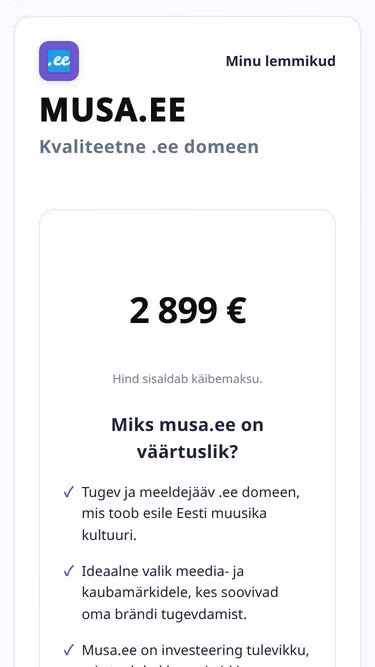Screenshot of musa.ee