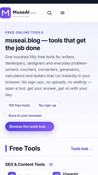Screenshot of museai.blog