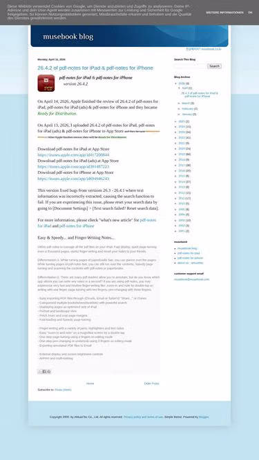 Screenshot of musebook.com