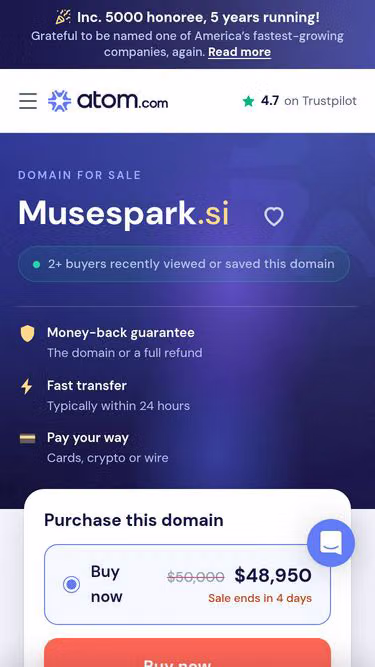 Screenshot of musespark.si