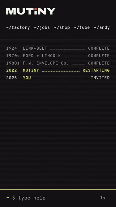 Screenshot of mutiny.fm