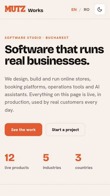 Screenshot of mutz.io