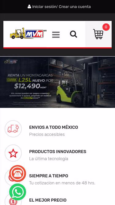 Screenshot of mvm.com.mx