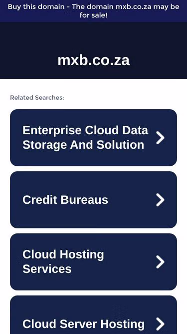 Screenshot of mxb.co.za
