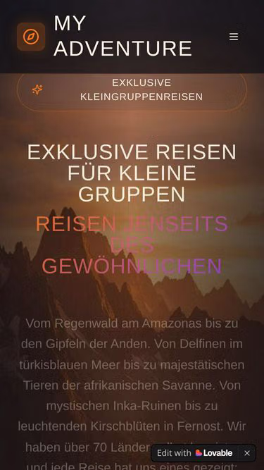 Screenshot of myadventure.ch