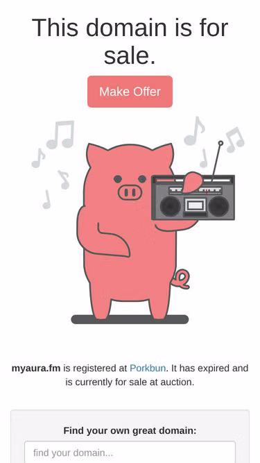 Screenshot of myaura.fm