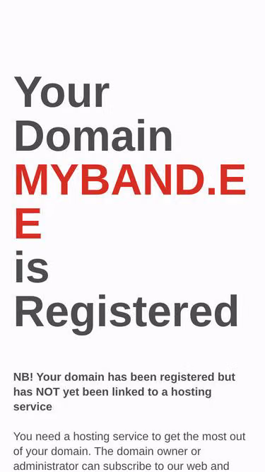 Screenshot of myband.ee