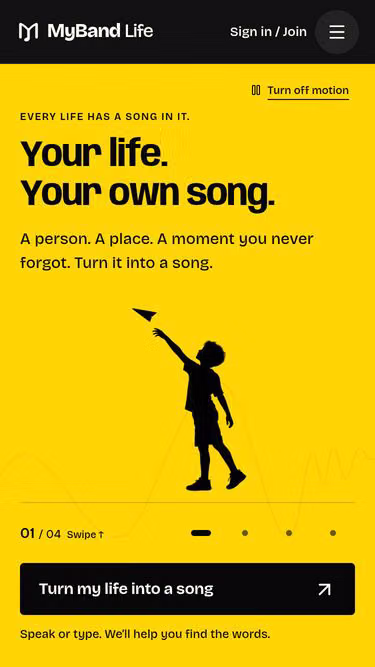 Screenshot of myband.life