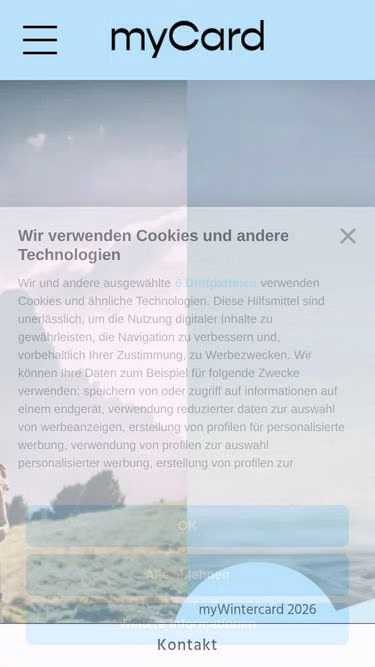 Screenshot of mycard.bz.it