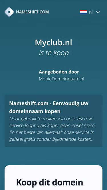 Screenshot of myclub.nl