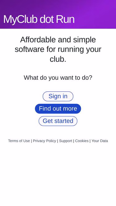 Screenshot of myclub.run