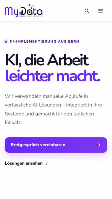 Screenshot of mydata.ch