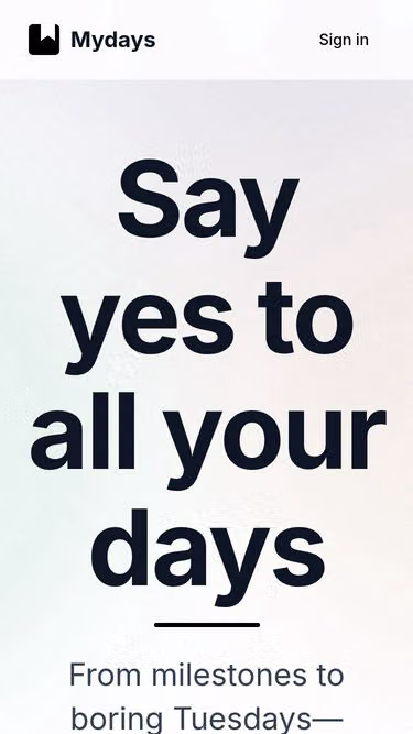 Screenshot of mydays.page