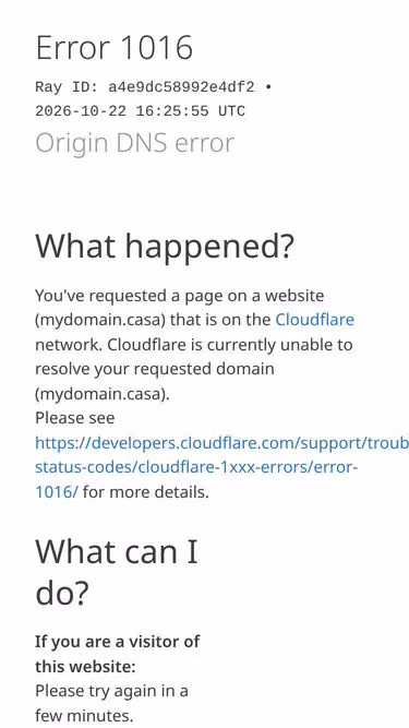 Screenshot of mydomain.casa
