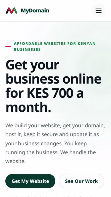 Screenshot of mydomain.co.ke
