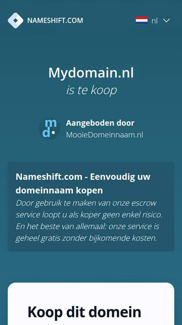 Screenshot of mydomain.nl