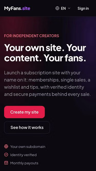 Screenshot of myfans.site