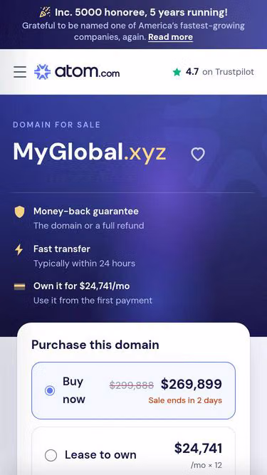 Screenshot of myglobal.xyz