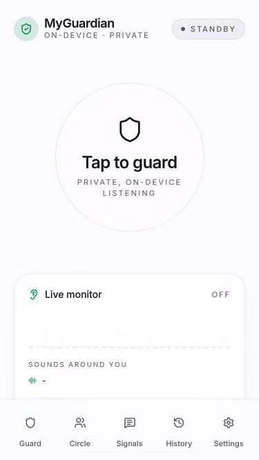 Screenshot of myguardian.dev