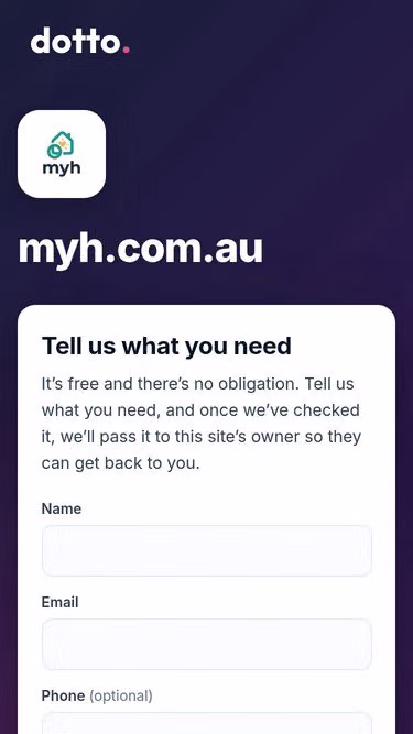 Screenshot of myh.com.au