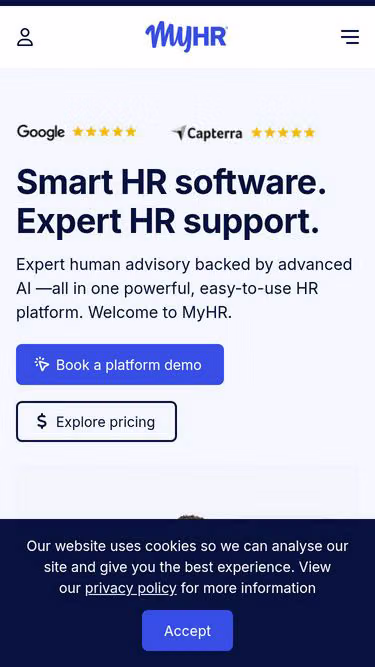Screenshot of myhr.co.nz
