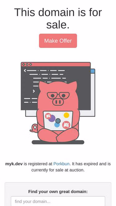 Screenshot of myk.dev