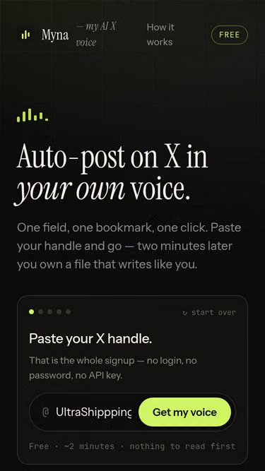 Screenshot of myna.site