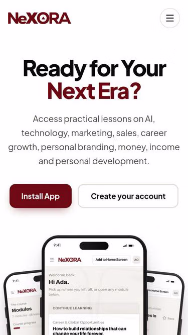 Screenshot of mynexora.site