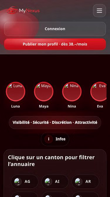 Screenshot of mynexus.ch