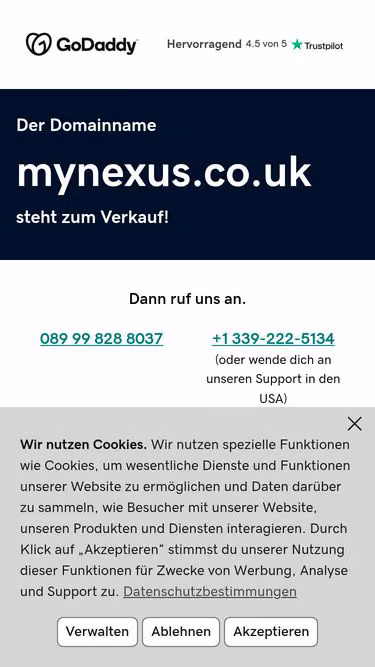 Screenshot of mynexus.co.uk