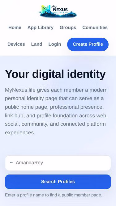 Screenshot of mynexus.life