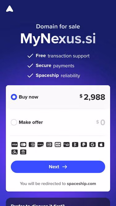 Screenshot of mynexus.si