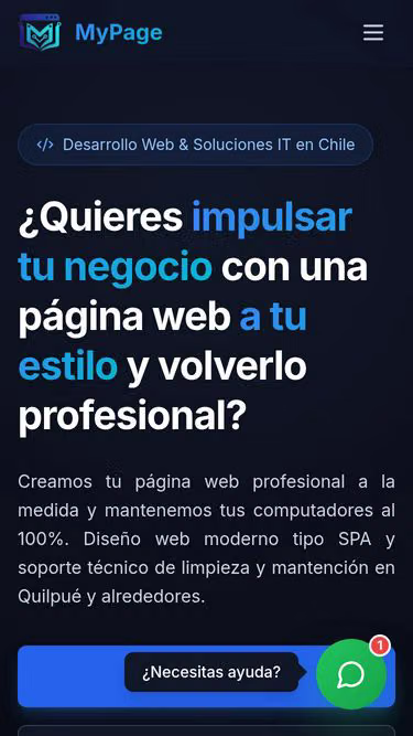 Screenshot of mypage.cl