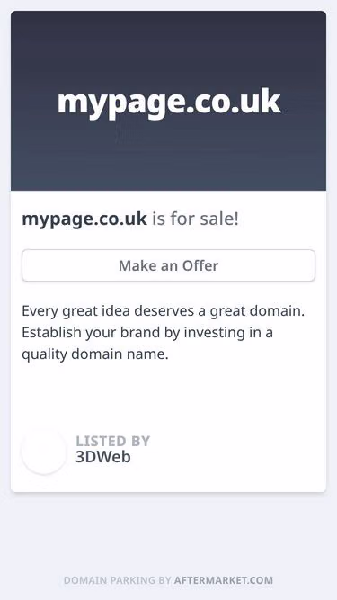Screenshot of mypage.co.uk