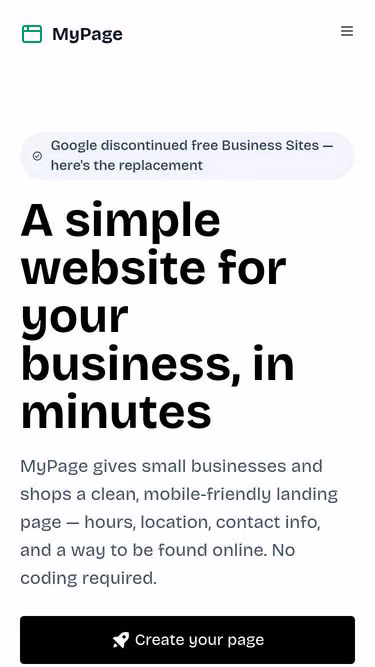 Screenshot of mypage.site